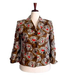 Chic Flower Print Blazer